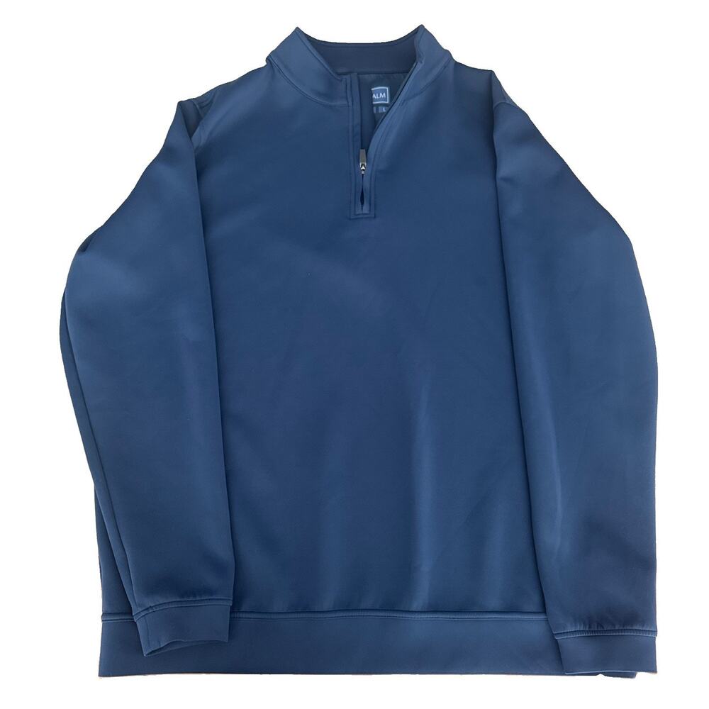 USA Palm Gulf 1/4 Zip Navy Mens LARGE Performance Sweatshirt Golf StretcH